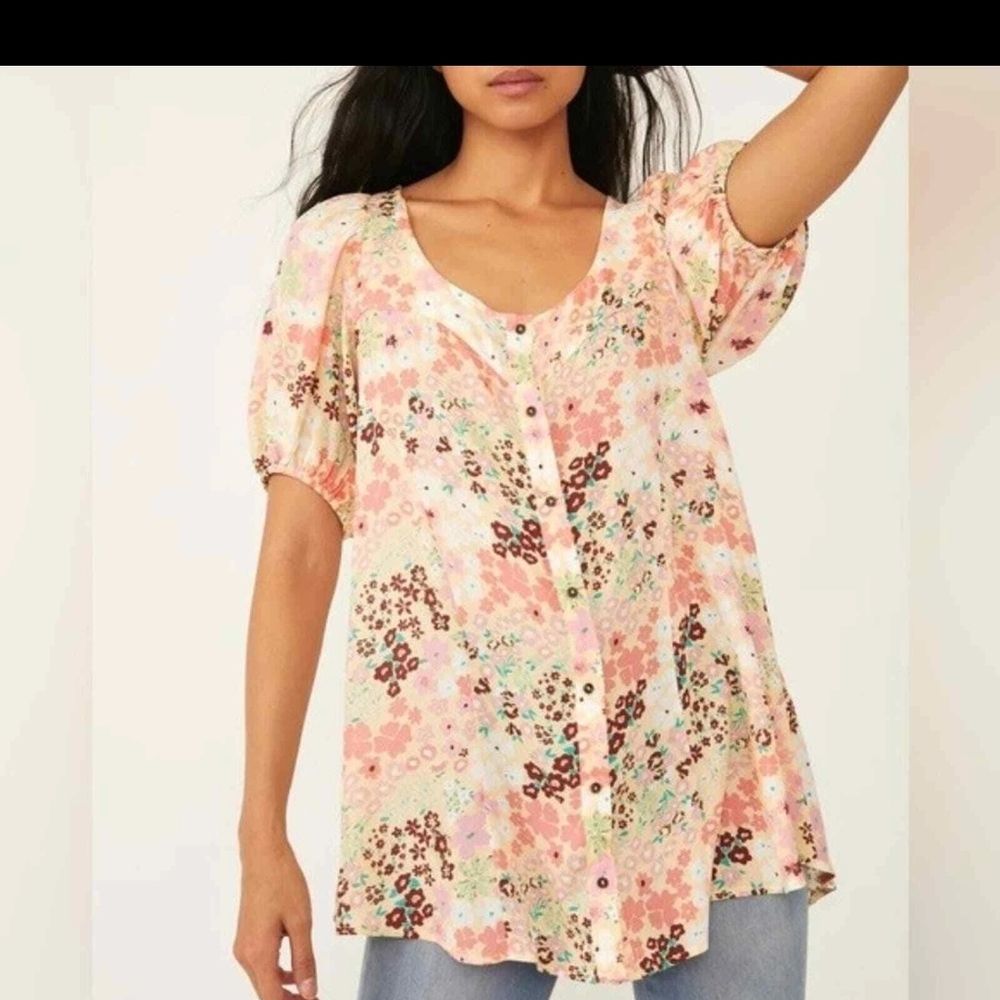 Free People Floral Callie Tunic. ⭐️NWT⭐️ Size XS
